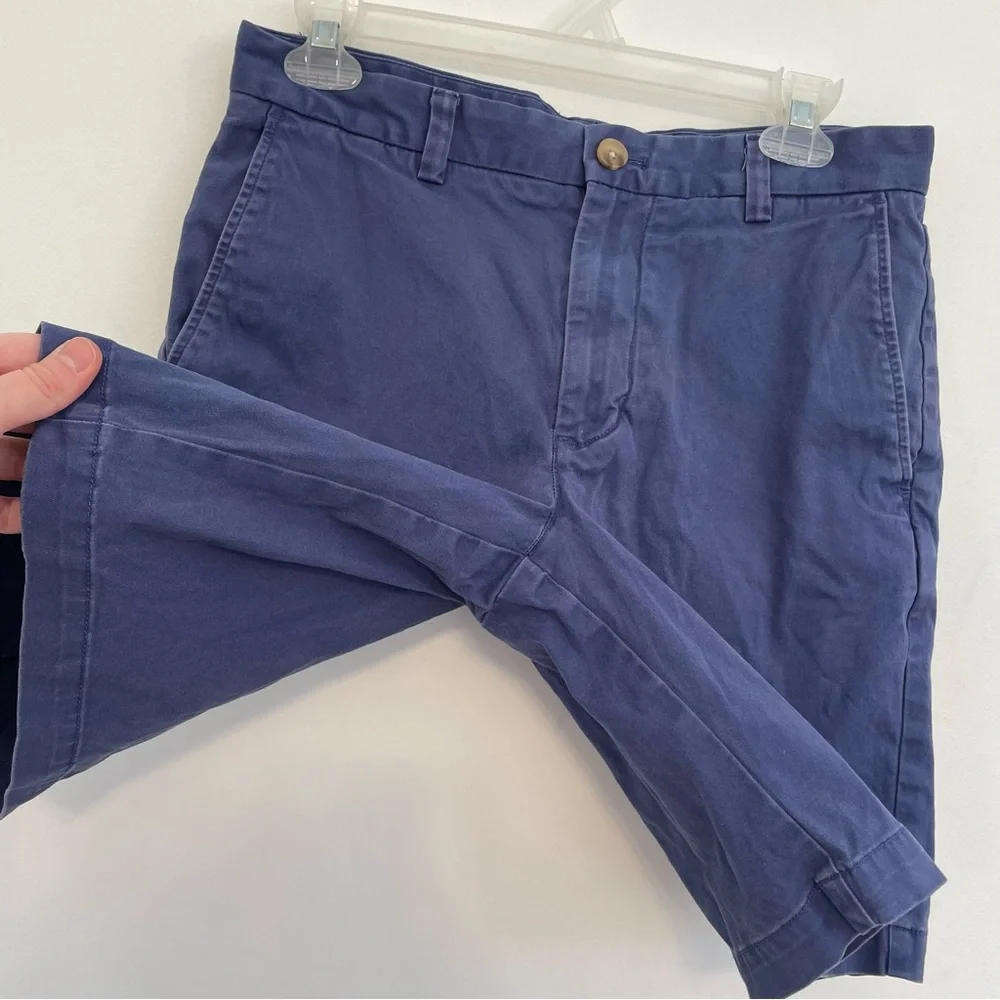 VINEYARD VINES Mens 9 Inch Stretch Breaker Shorts Blue Cotton Blend Chino Shorts